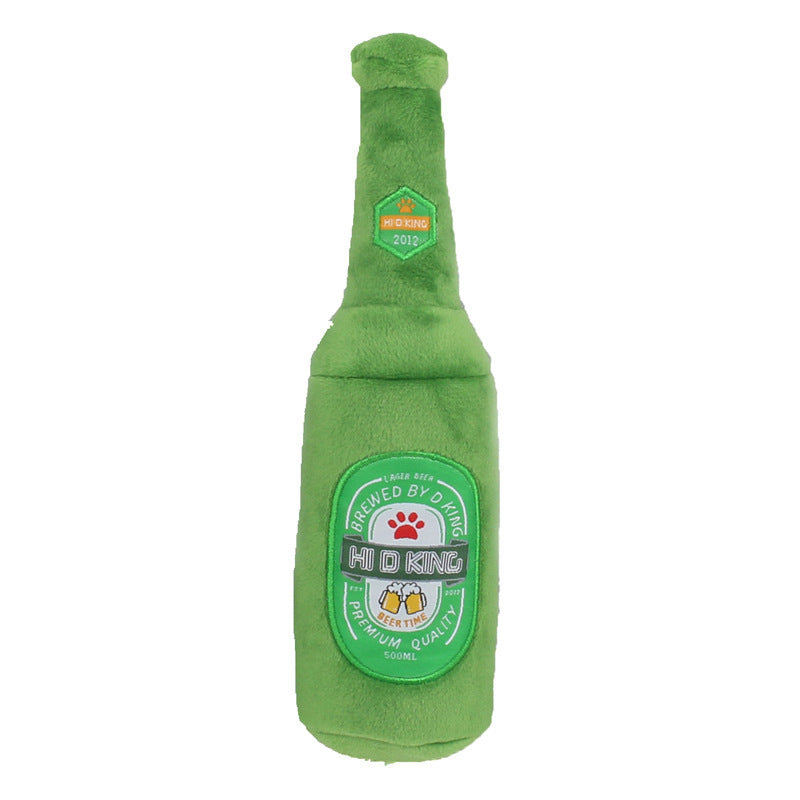 New Pet Supplies Sounding Plush Toy Creative Cartoon Simulation Beer Bottle, Beer Mug, and more